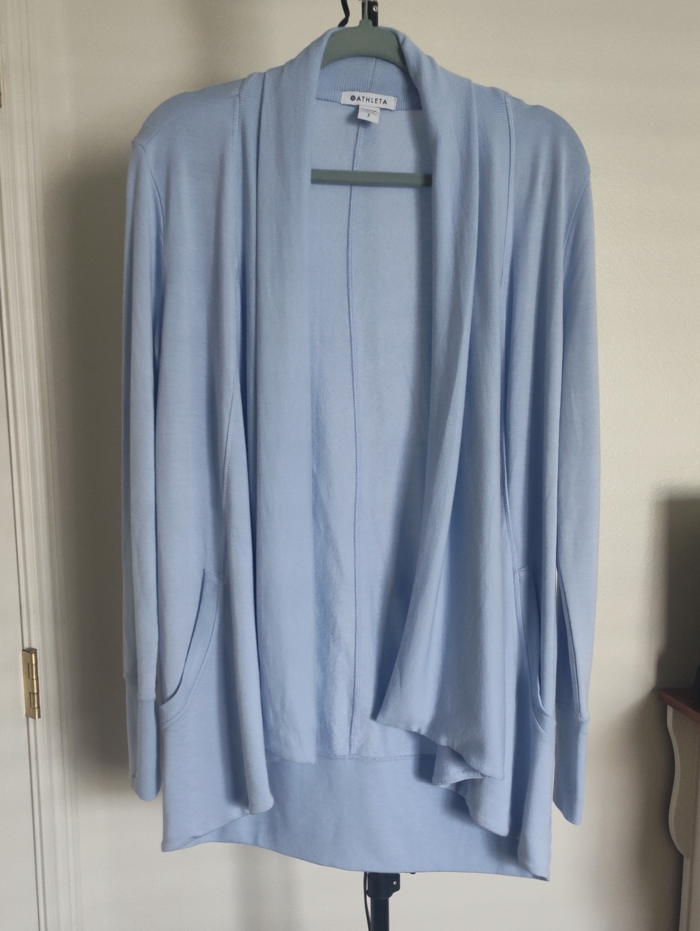 Athleta Pale Blue Open-Front  Cardigan